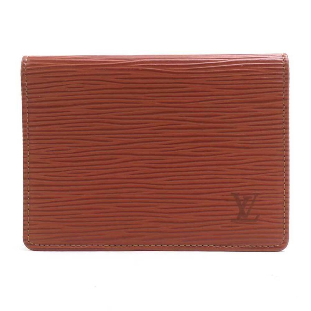 Louis Vuitton Pass Case Wallet Epi Porte Cartes Vertical Leather Kenya Brown